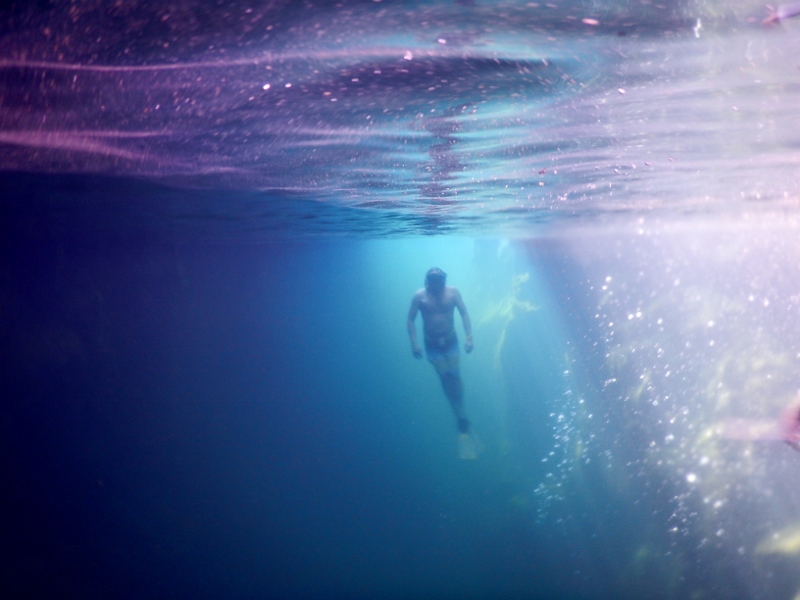 Steve surfacing at Las Greitas