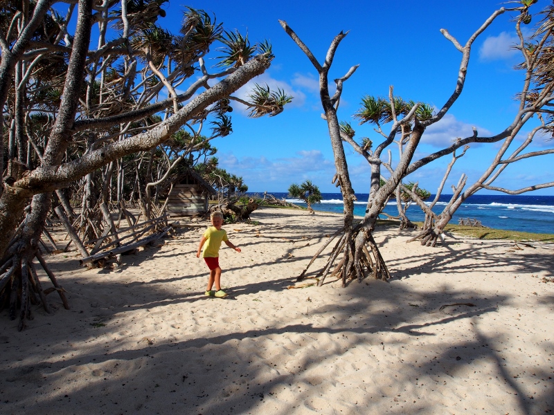 Lukie on the beach just around the corner from a kastom village