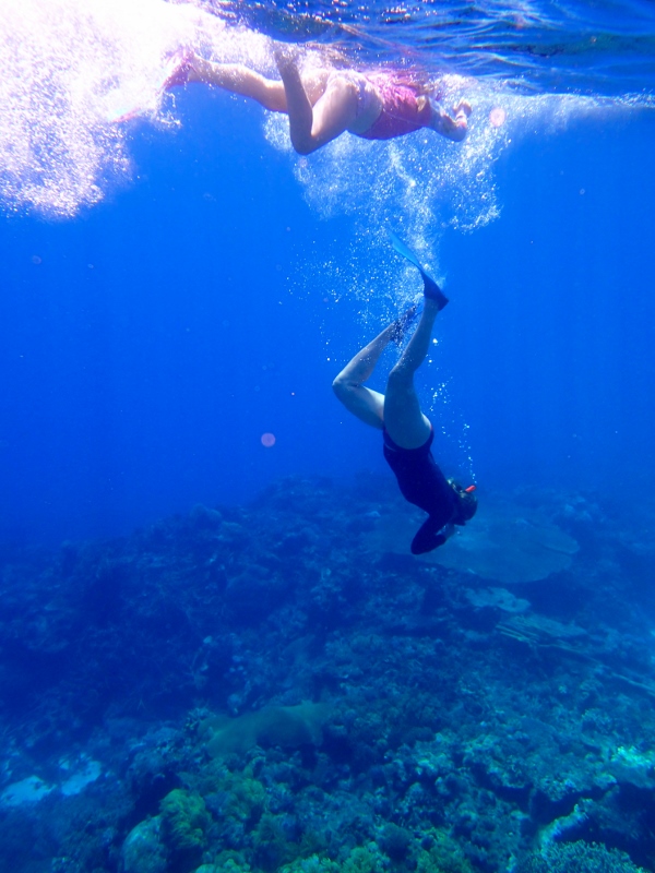 Matta and Kristi snorkelling