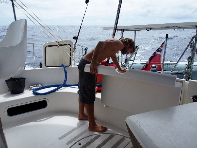Pumping water out of the stern compartment