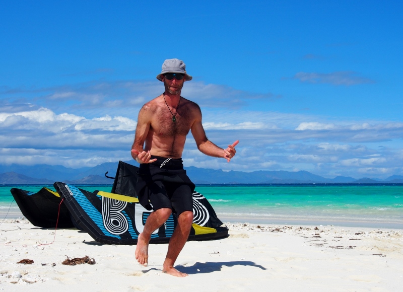 Andrew ready to go kiting