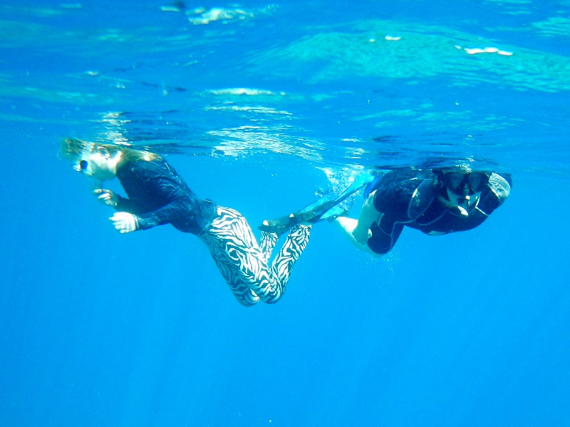 Neve and Joe snorkelling