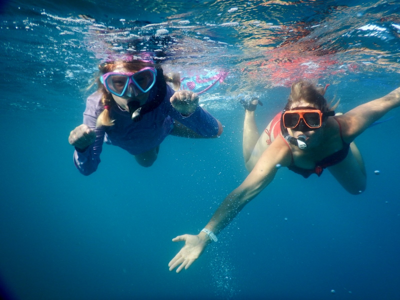 Matta and Kristi snorkelling