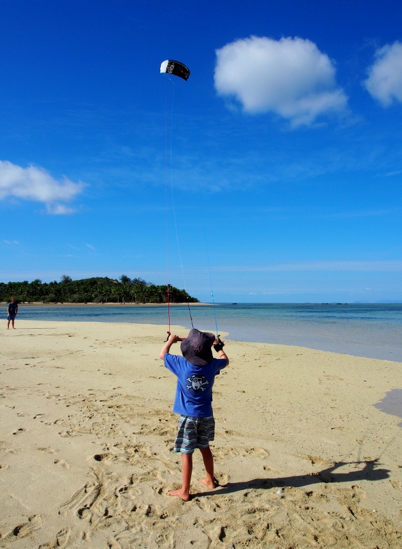 Matias flying the trainer kite