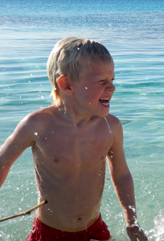 No more water time for Lukie, too many sharks