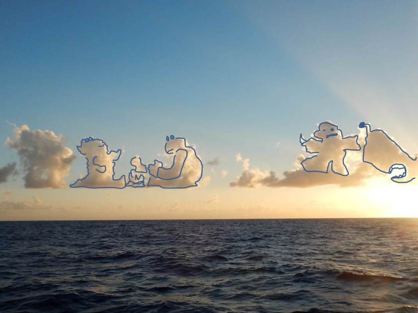 Unaware of the cosmic battle behind them, Guido and his friend enjoyed a nice dinner...