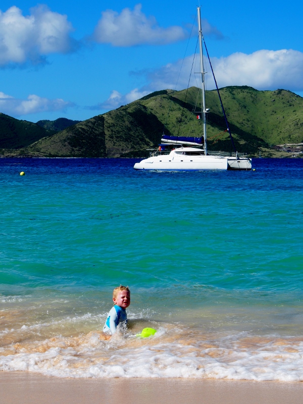 Lukie playing with Bob in the background