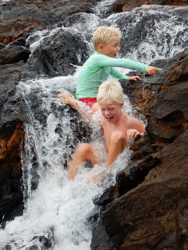 Waterfall play, Bay of Prony
