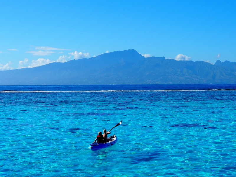 Modern warriors paddling towards Tahiti