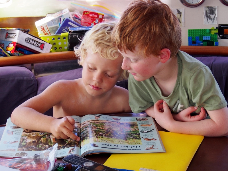 A rare moment of sitting still